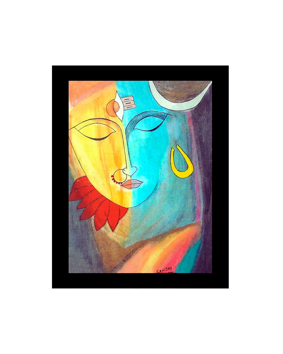 Ardhnarishwar Acrylic Painting