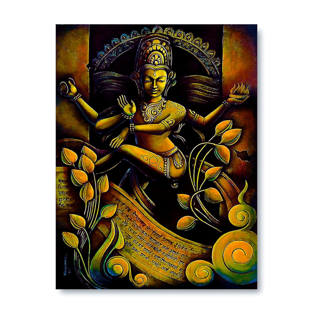 Nataraja Dancing God Oil Painting Canvas For Living Room 2