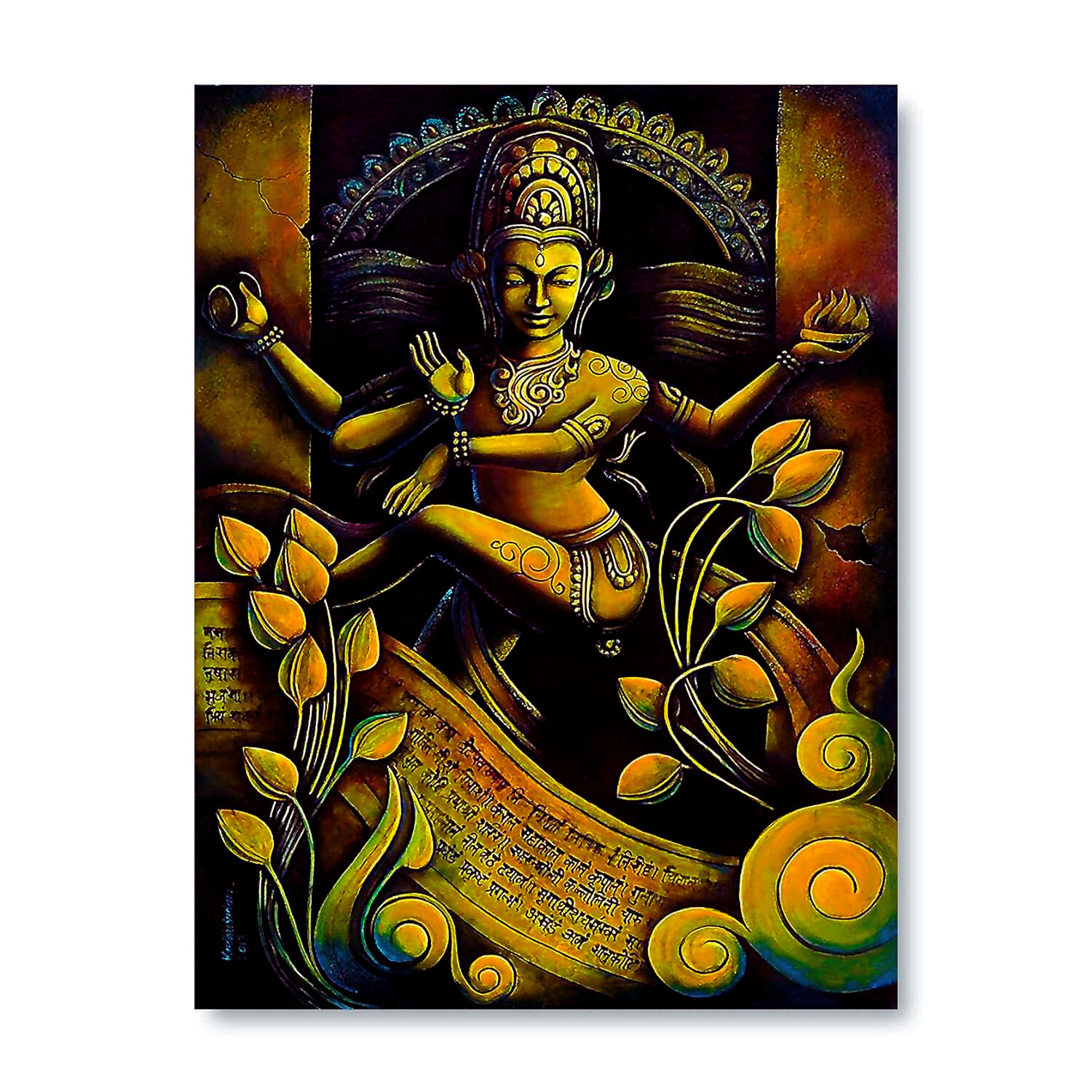 Nataraja-Dancing-God-Oil-Painting-Canvas-For-Living-Room
