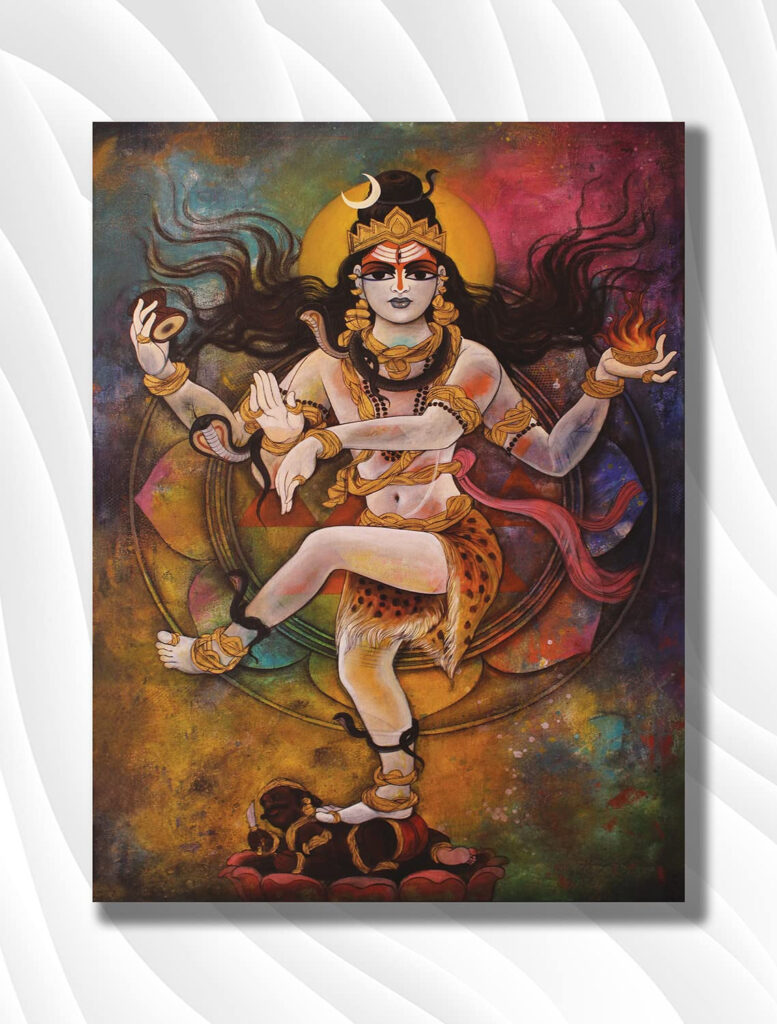 Shiv Mahakaal Abstract Canvas Painting