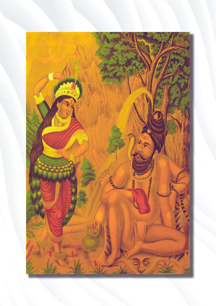 Shiva Parvati Abstract painting